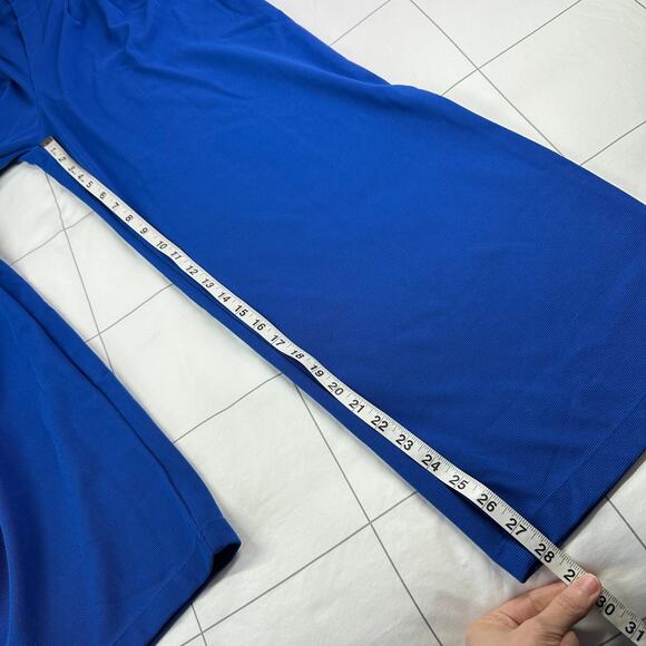 Halara Pants Womens Small Blue Cobalt High Waisted Plicated Waffle Wide Leg Flex - Picture 8 of 10